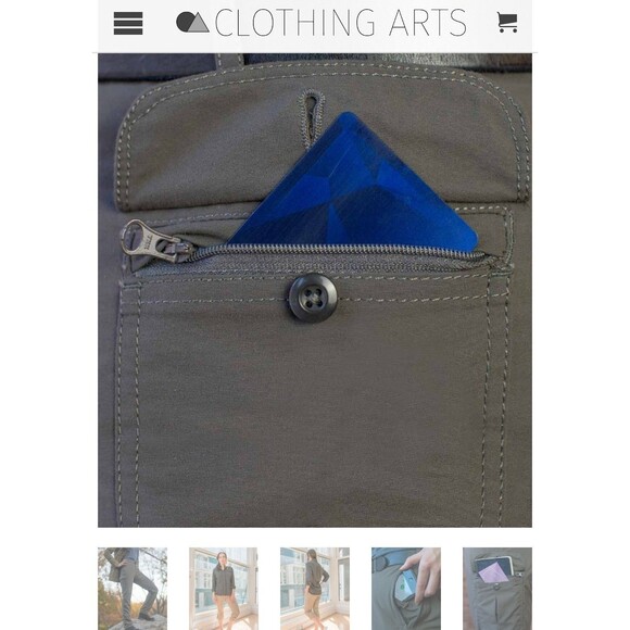 Clothing Arts Pant Sz 8 Pick Pocket Proof P-Cubed Cargo Purple Snap Hybrid - Picture 11 of 16